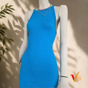 Home light blue armless gown